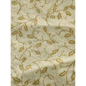 Quilters Cotton Fabric Beige Small Gold Holly Leaves Crafts 1 Yard 45 Inch Wide